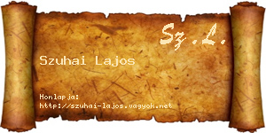 Szuhai Lajos névjegykártya